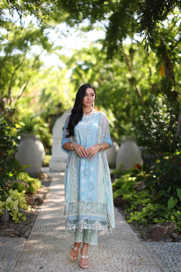 Noor by Saadia Asad | Luxury Chikankari Lawn24 | D2-A Geroze - by - Libasekhas UK - Registered Vendor of : Noor by Saadia Asad - 100% Original Designer Dresss