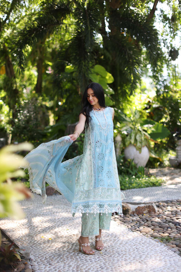 Noor by Saadia Asad | Luxury Chikankari Lawn24 | D2-A Geroze - by - Libasekhas UK - Registered Vendor of : Noor by Saadia Asad - 100% Original Designer Dresss