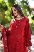 Noor by Saadia Asad | Luxury Chikankari Lawn24 | D2-B Red - by - Libasekhas UK - Registered Vendor of : Noor by Saadia Asad - 100% Original Designer Dresss
