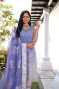 Noor by Saadia Asad | Luxury Chikankari Lawn24 | D9-B Purple - by - Libasekhas UK - Registered Vendor of : Noor by Saadia Asad - 100% Original Designer Dresss