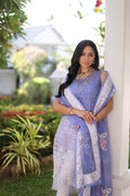 Noor by Saadia Asad | Luxury Chikankari Lawn24 | D9-B Purple - by - Libasekhas UK - Registered Vendor of : Noor by Saadia Asad - 100% Original Designer Dresss