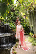 Noor by Saadia Asad | Luxury Chikankari Lawn24 | D7-B Peach Tkm - by - Libasekhas UK - Registered Vendor of : Noor by Saadia Asad - 100% Original Designer Dresss