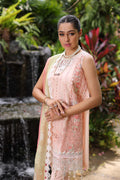 Noor by Saadia Asad | Luxury Chikankari Lawn24 | D7-B Peach Tkm - by - Libasekhas UK - Registered Vendor of : Noor by Saadia Asad - 100% Original Designer Dresss