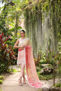 Noor by Saadia Asad | Luxury Chikankari Lawn24 | D7-B Peach Tkm - by - Libasekhas UK - Registered Vendor of : Noor by Saadia Asad - 100% Original Designer Dresss
