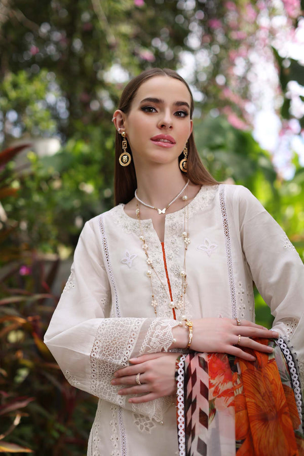 Noor by Saadia Asad | Luxury Chikankari Lawn24 | D6-B White Laser - by - Libasekhas UK - Registered Vendor of : Noor by Saadia Asad - 100% Original Designer Dresss