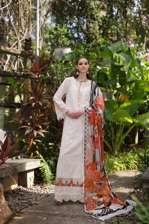 Noor by Saadia Asad | Luxury Chikankari Lawn24 | D6-B White Laser - by - Libasekhas UK - Registered Vendor of : Noor by Saadia Asad - 100% Original Designer Dresss