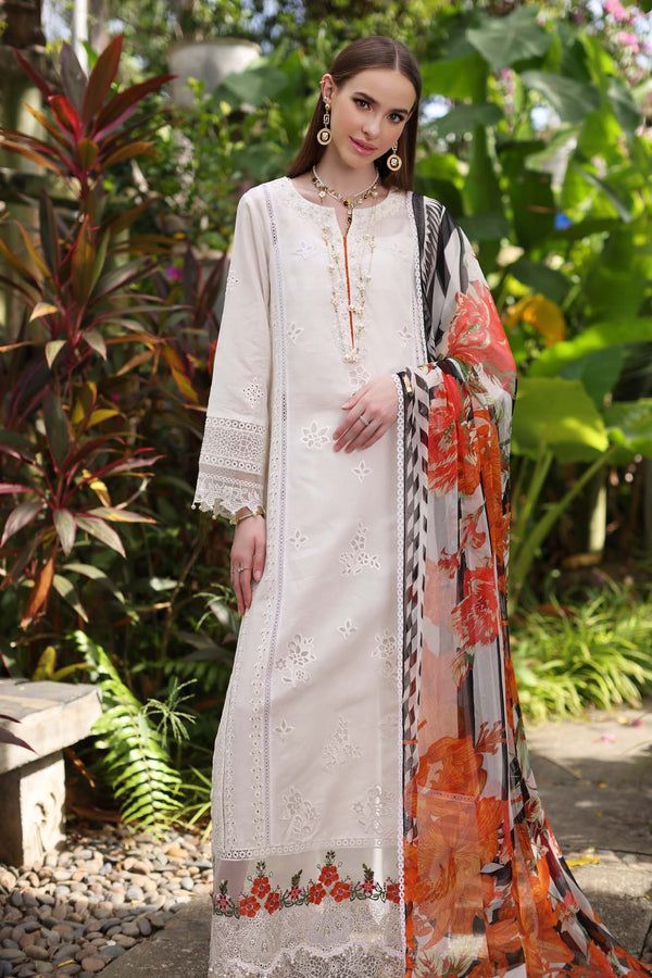 Noor by Saadia Asad | Luxury Chikankari Lawn24 | D6-B White Laser - by - Libasekhas UK - Registered Vendor of : Noor by Saadia Asad - 100% Original Designer Dresss