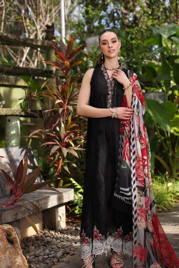 Noor by Saadia Asad | Luxury Chikankari Lawn24 | D6-A Black Laser - by - Libasekhas UK - Registered Vendor of : Noor by Saadia Asad - 100% Original Designer Dresss