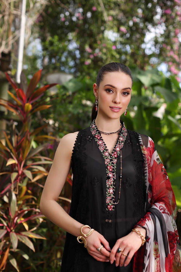 Noor by Saadia Asad | Luxury Chikankari Lawn24 | D6-A Black Laser - by - Libasekhas UK - Registered Vendor of : Noor by Saadia Asad - 100% Original Designer Dresss