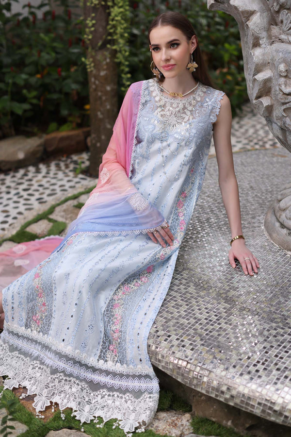 Noor by Saadia Asad | Luxury Chikankari Lawn24 | D7-A Multi Tkm - by - Libasekhas UK - Registered Vendor of : Noor by Saadia Asad - 100% Original Designer Dresss