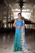 Noor by Saadia Asad | Luxury Chikankari Lawn24 | D5-B Blue Ombre - by - Libasekhas UK - Registered Vendor of : Noor by Saadia Asad - 100% Original Designer Dresss