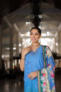 Noor by Saadia Asad | Luxury Chikankari Lawn24 | D5-B Blue Ombre - by - Libasekhas UK - Registered Vendor of : Noor by Saadia Asad - 100% Original Designer Dresss