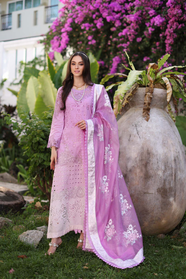Noor by Saadia Asad | Luxury Chikankari Lawn24 | D9-A Pink - by - Libasekhas UK - Registered Vendor of : Noor by Saadia Asad - 100% Original Designer Dresss