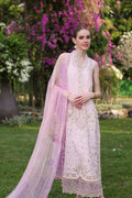 Noor by Saadia Asad | Luxury Chikankari Lawn24 | D11-A Pink Schifli - by - Libasekhas UK - Registered Vendor of : Noor by Saadia Asad - 100% Original Designer Dresss