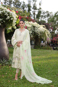 Noor by Saadia Asad | Luxury Chikankari Lawn24 | D11-B Mint Schifli - by - Libasekhas UK - Registered Vendor of : Noor by Saadia Asad - 100% Original Designer Dresss