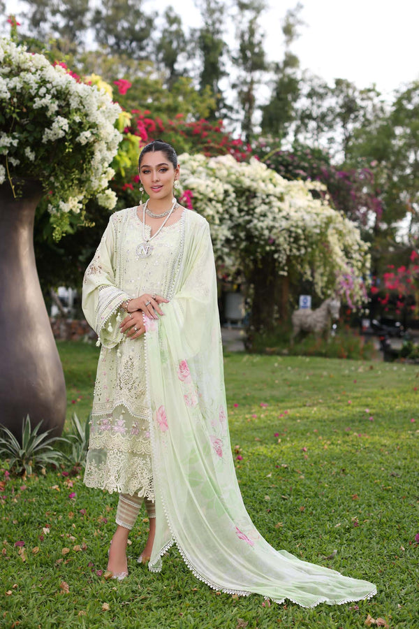 Noor by Saadia Asad | Luxury Chikankari Lawn24 | D11-B Mint Schifli - by - Libasekhas UK - Registered Vendor of : Noor by Saadia Asad - 100% Original Designer Dresss