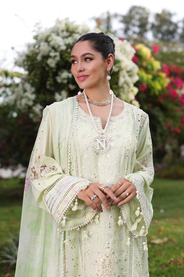 Noor by Saadia Asad | Luxury Chikankari Lawn24 | D11-B Mint Schifli - by - Libasekhas UK - Registered Vendor of : Noor by Saadia Asad - 100% Original Designer Dresss