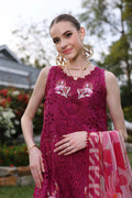 Noor by Saadia Asad | Luxury Chikankari Lawn24 | D10-A FUCHIA - by - Libasekhas UK - Registered Vendor of : Noor by Saadia Asad - 100% Original Designer Dresss