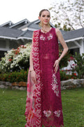 Noor by Saadia Asad | Luxury Chikankari Lawn24 | D10-A FUCHIA - by - Libasekhas UK - Registered Vendor of : Noor by Saadia Asad - 100% Original Designer Dresss