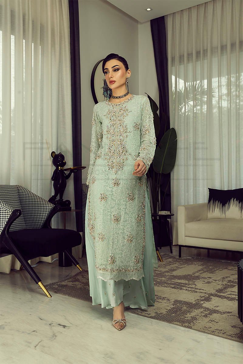 Panache | Pret | Sage Serenity - by - Libasekhas UK - Registered Vendor of : Panache By Mona - 100% Original Designer Dresss