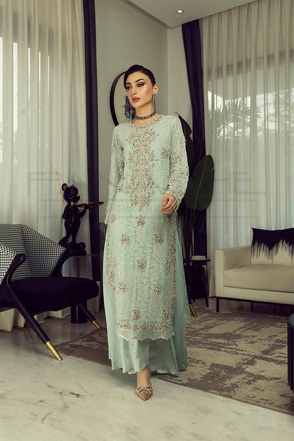 Panache | Pret | Sage Serenity - by - Libasekhas UK - Registered Vendor of : Panache By Mona - 100% Original Designer Dresss