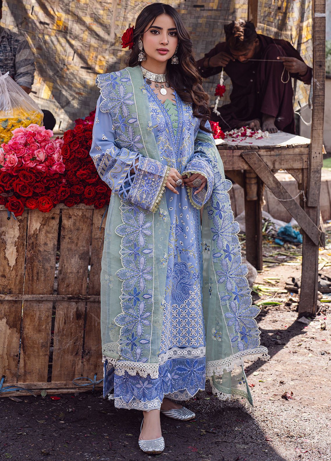 Sahane | Sahakari Chikankari Lawn Edit 24 | Chandni - by - Libasekhas UK - Registered Vendor of : Sahane - 100% Original Designer Dresss