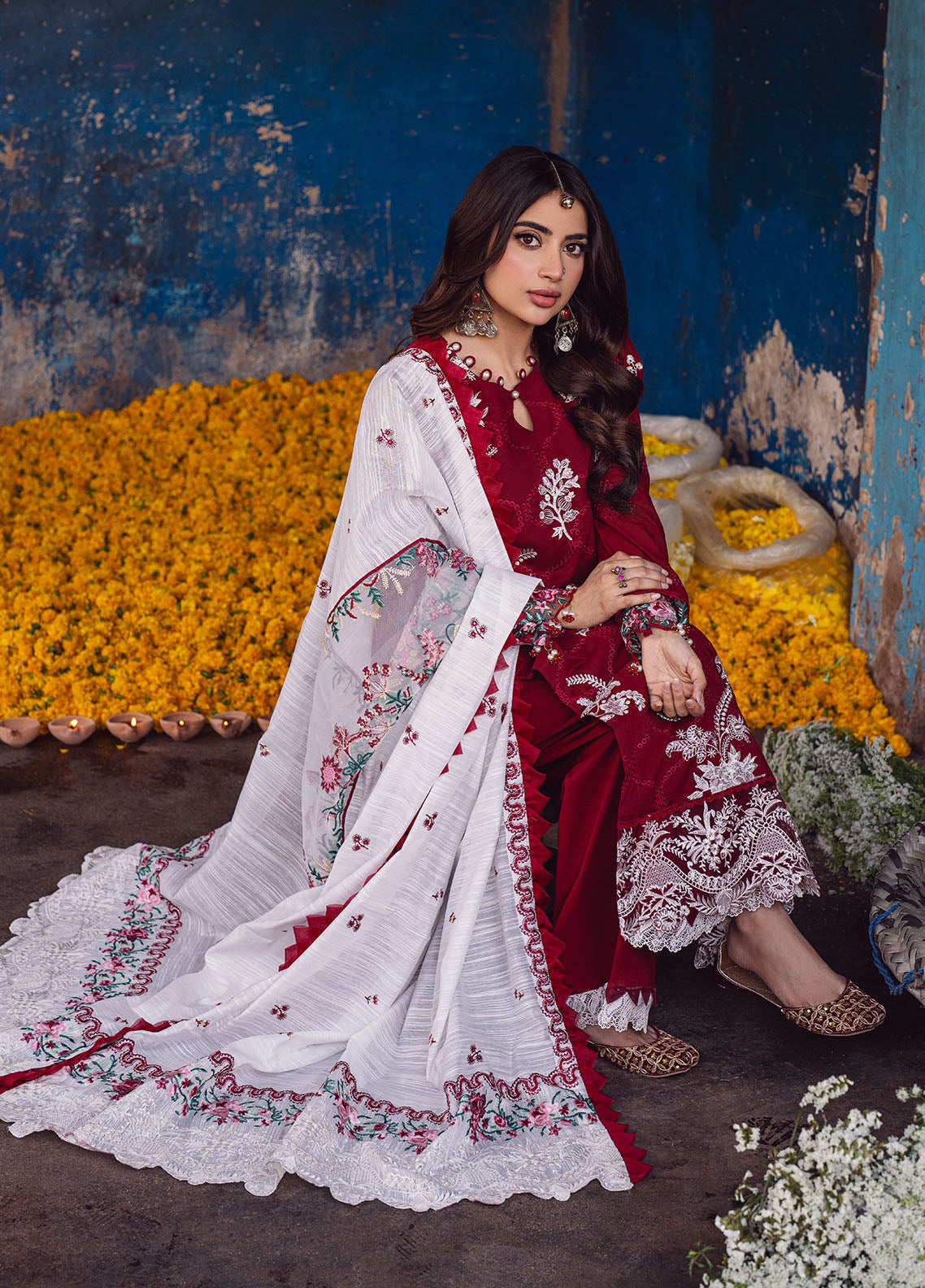 Sahane | Sahakari Chikankari Lawn Edit 24 | Gulaab - by - Libasekhas UK - Registered Vendor of : Sahane - 100% Original Designer Dresss