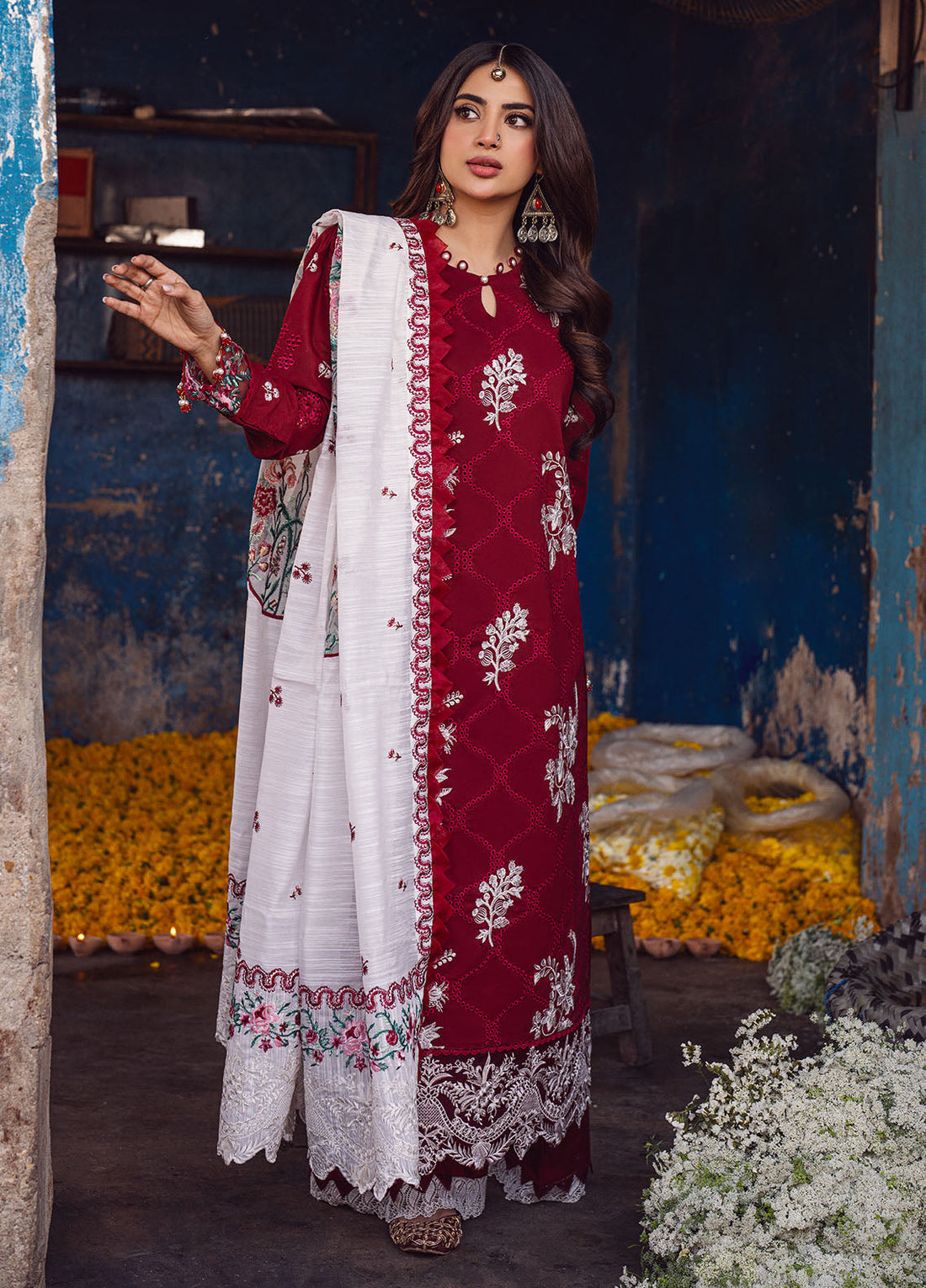 Sahane | Sahakari Chikankari Lawn Edit 24 | Gulaab - by - Libasekhas UK - Registered Vendor of : Sahane - 100% Original Designer Dresss