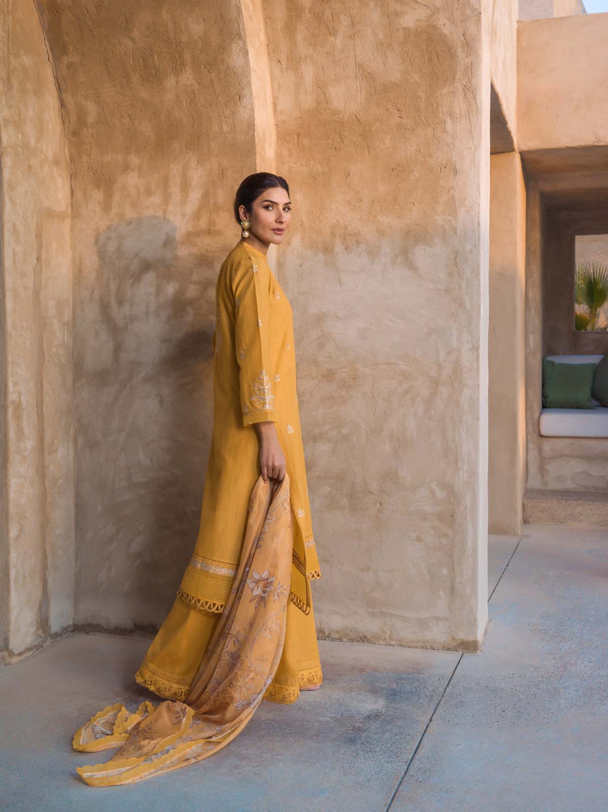 Sahar | Mirage Spring Luxury 24 | Slub Lawn 3 Piece (Embroidered) - by - Libasekhas UK - Registered Vendor of : Sahar - 100% Original Designer Dresss