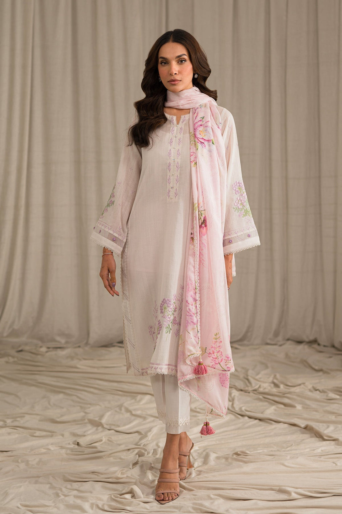 Sahar | Mirage Spring Luxury 24 | Slub Lawn 3 Piece (Embroidered) - by - Libasekhas UK - Registered Vendor of : Sahar - 100% Original Designer Dresss
