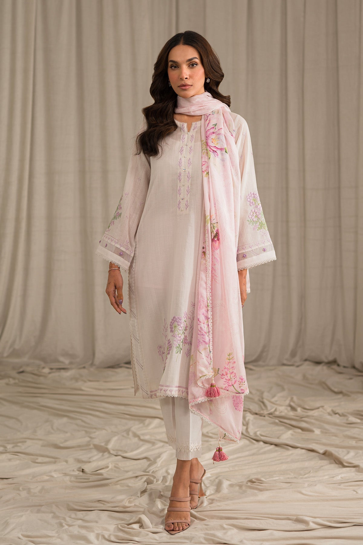 Sahar | Mirage Spring Luxury 24 | Slub Lawn 3 Piece (Embroidered) - by - Libasekhas UK - Registered Vendor of : Sahar - 100% Original Designer Dresss