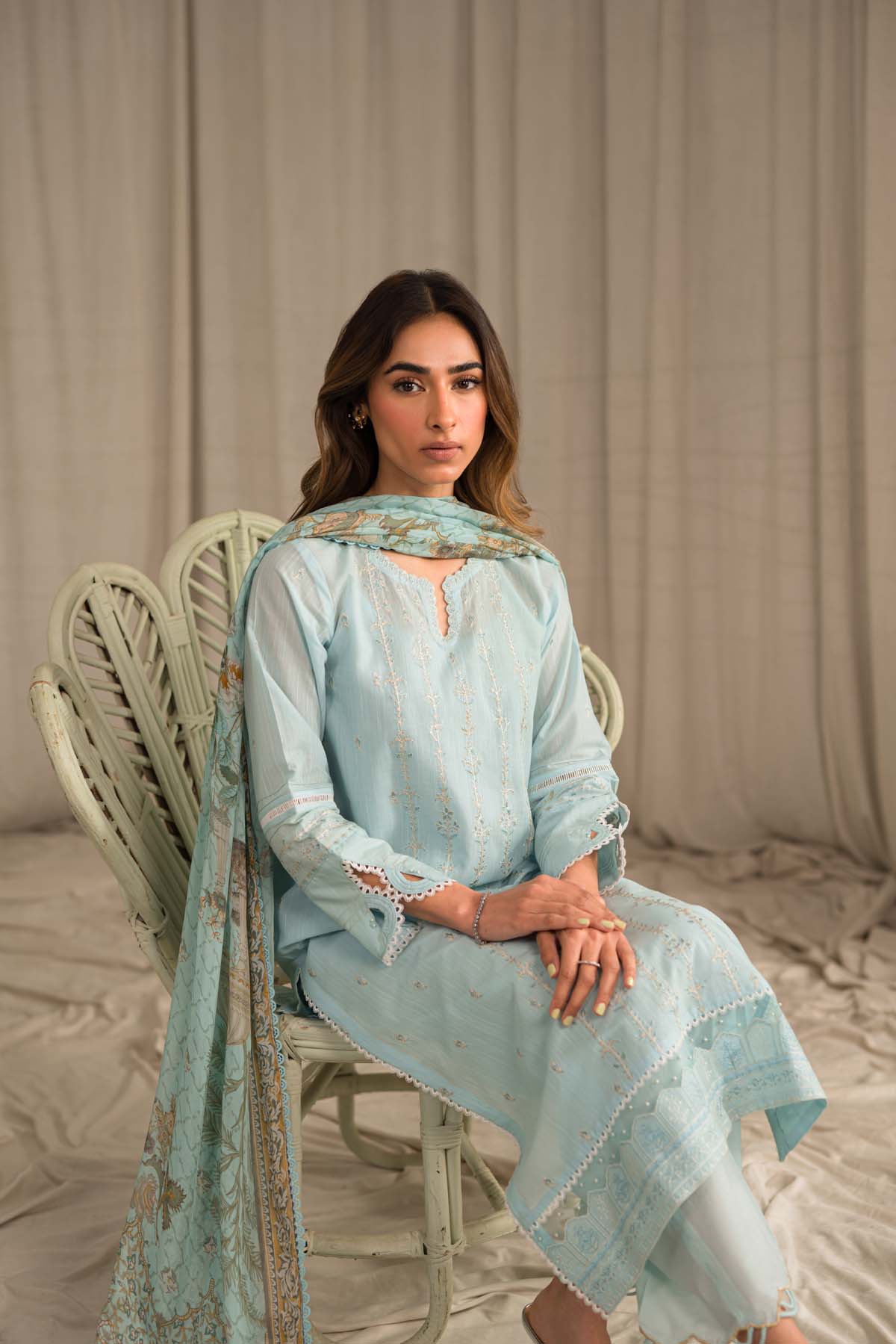 Sahar | Mirage Spring Luxury 24 | Slub Lawn 3 Piece (Embroidered) - by - Libasekhas UK - Registered Vendor of : Sahar - 100% Original Designer Dresss