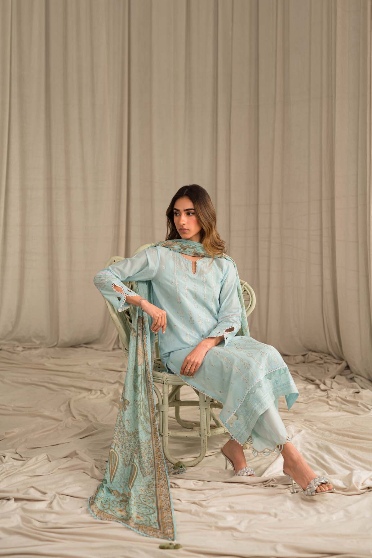 Sahar | Mirage Spring Luxury 24 | Slub Lawn 3 Piece (Embroidered) - by - Libasekhas UK - Registered Vendor of : Sahar - 100% Original Designer Dresss