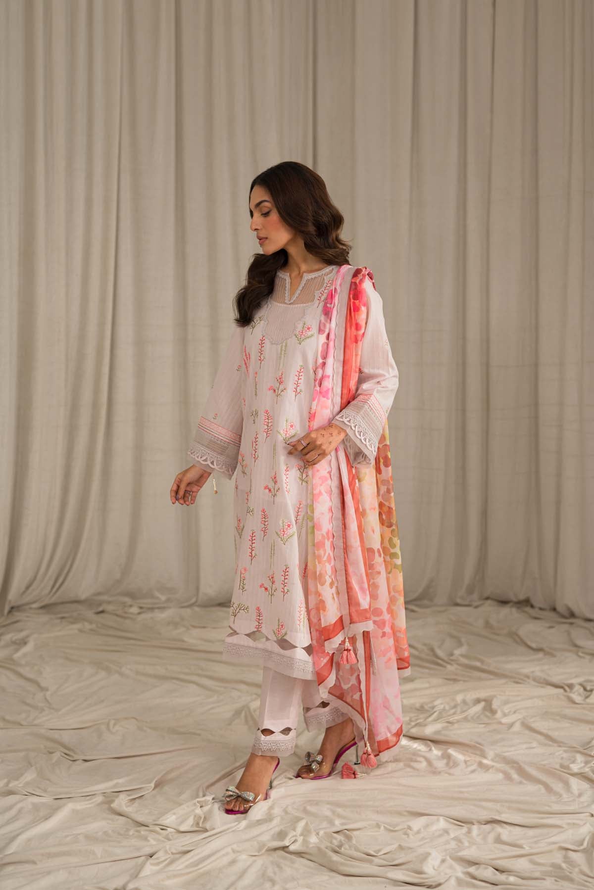 Sahar | Mirage Spring Luxury 24 | Textured Lawn 3 Piece (Embroidered) - by - Libasekhas UK - Registered Vendor of : Sahar - 100% Original Designer Dresss