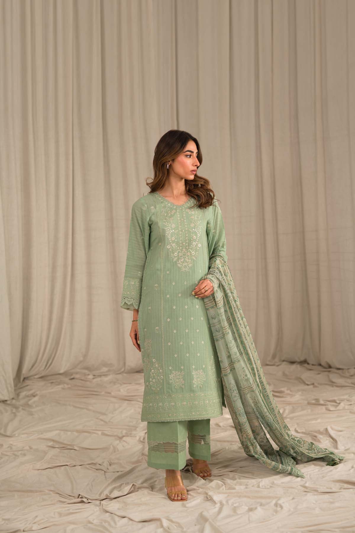 Sahar | Mirage Spring Luxury 24 | Textured Lawn 3 Piece (Embroidered) - by - Libasekhas UK - Registered Vendor of : Sahar - 100% Original Designer Dresss