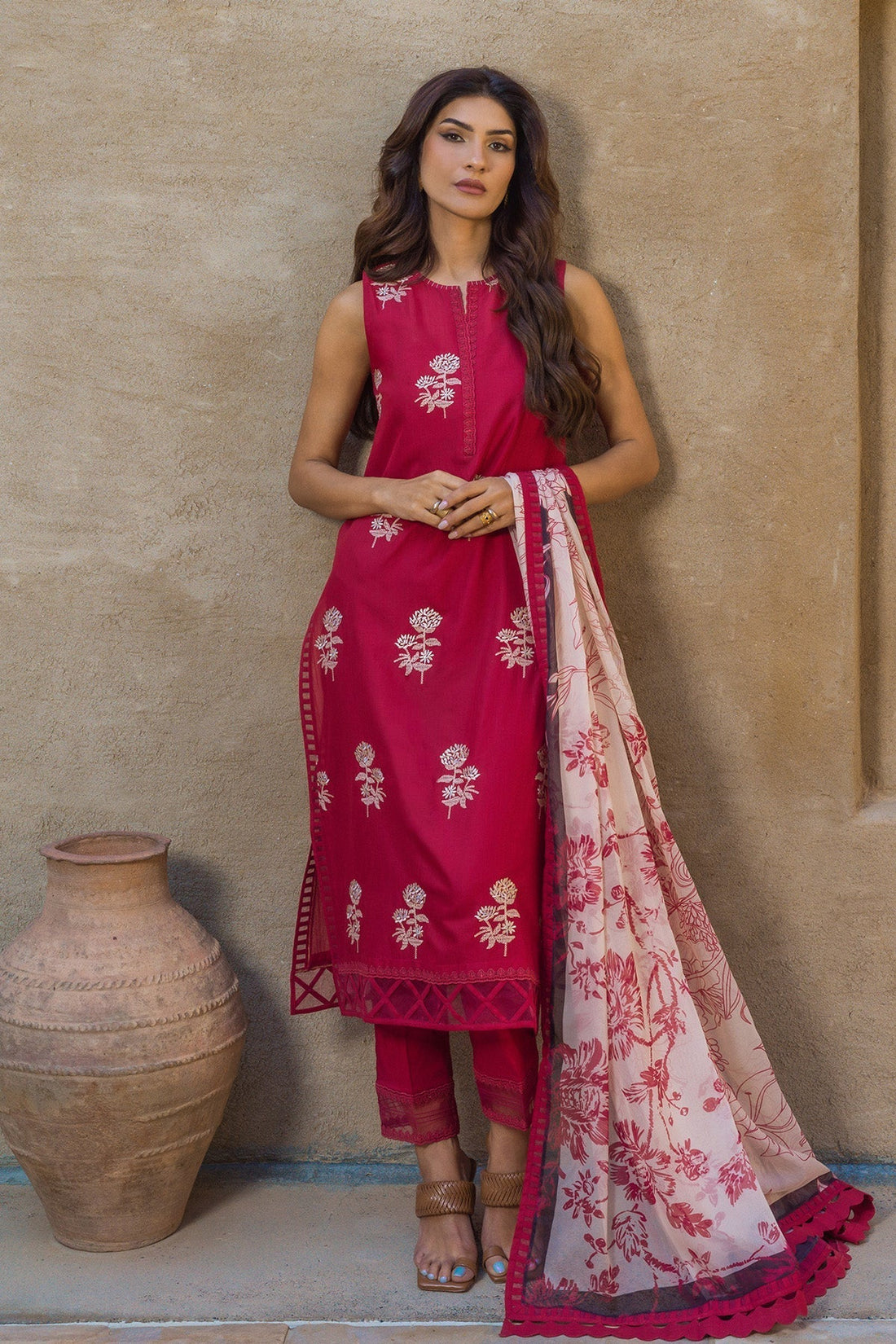 Sahar | Mirage Spring Luxury 24 | Slub Lawn 3 Piece (Embroidered) - by - Libasekhas UK - Registered Vendor of : Sahar - 100% Original Designer Dresss
