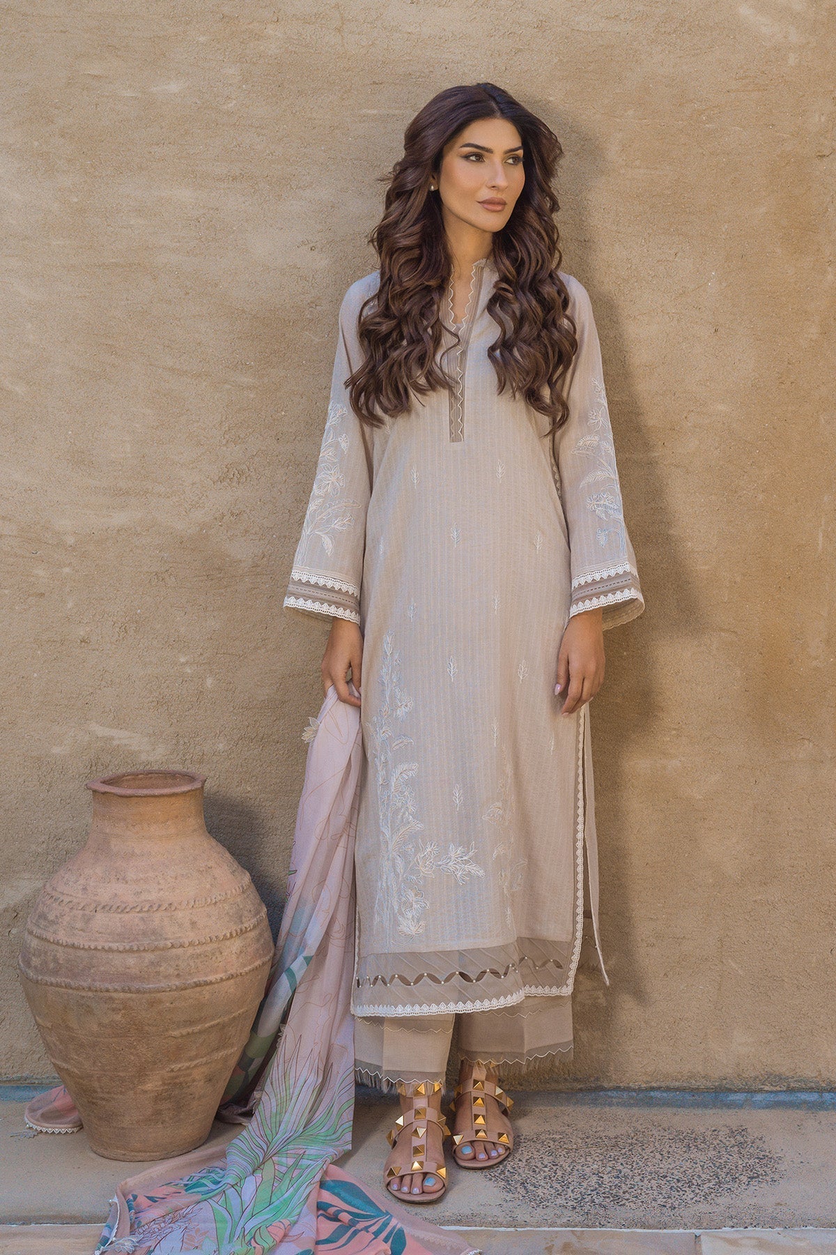 Sahar | Mirage Spring Luxury 24 | Textured Lawn 3 Piece (Embroidered) - by - Libasekhas UK - Registered Vendor of : Sahar - 100% Original Designer Dresss