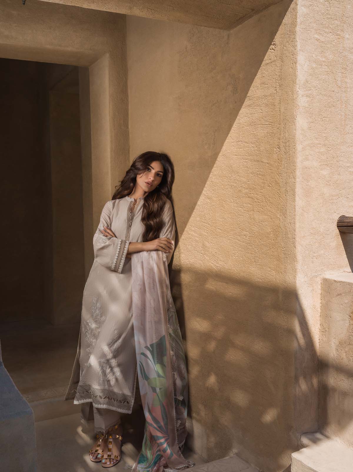 Sahar | Mirage Spring Luxury 24 | Textured Lawn 3 Piece (Embroidered) - by - Libasekhas UK - Registered Vendor of : Sahar - 100% Original Designer Dresss