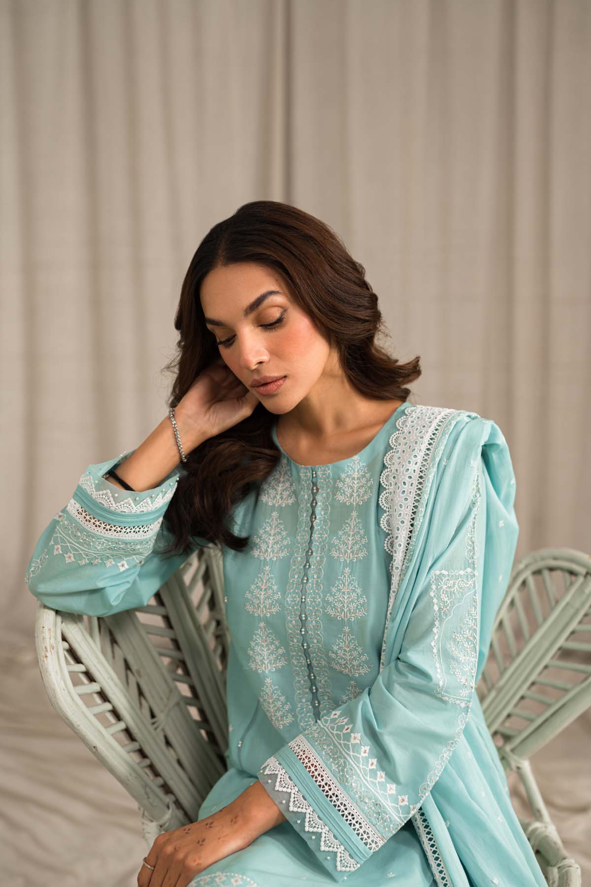 Sahar | Mirage Spring Luxury 24 | Chikankari 3 Piece - by - Libasekhas UK - Registered Vendor of : Sahar - 100% Original Designer Dresss