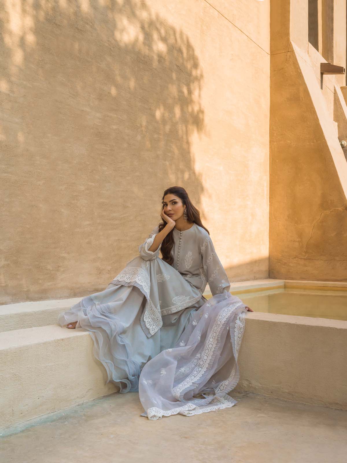 Sahar | Mirage Spring Luxury 24 | Chikankari 3 Piece - by - Libasekhas UK - Registered Vendor of : Sahar - 100% Original Designer Dresss