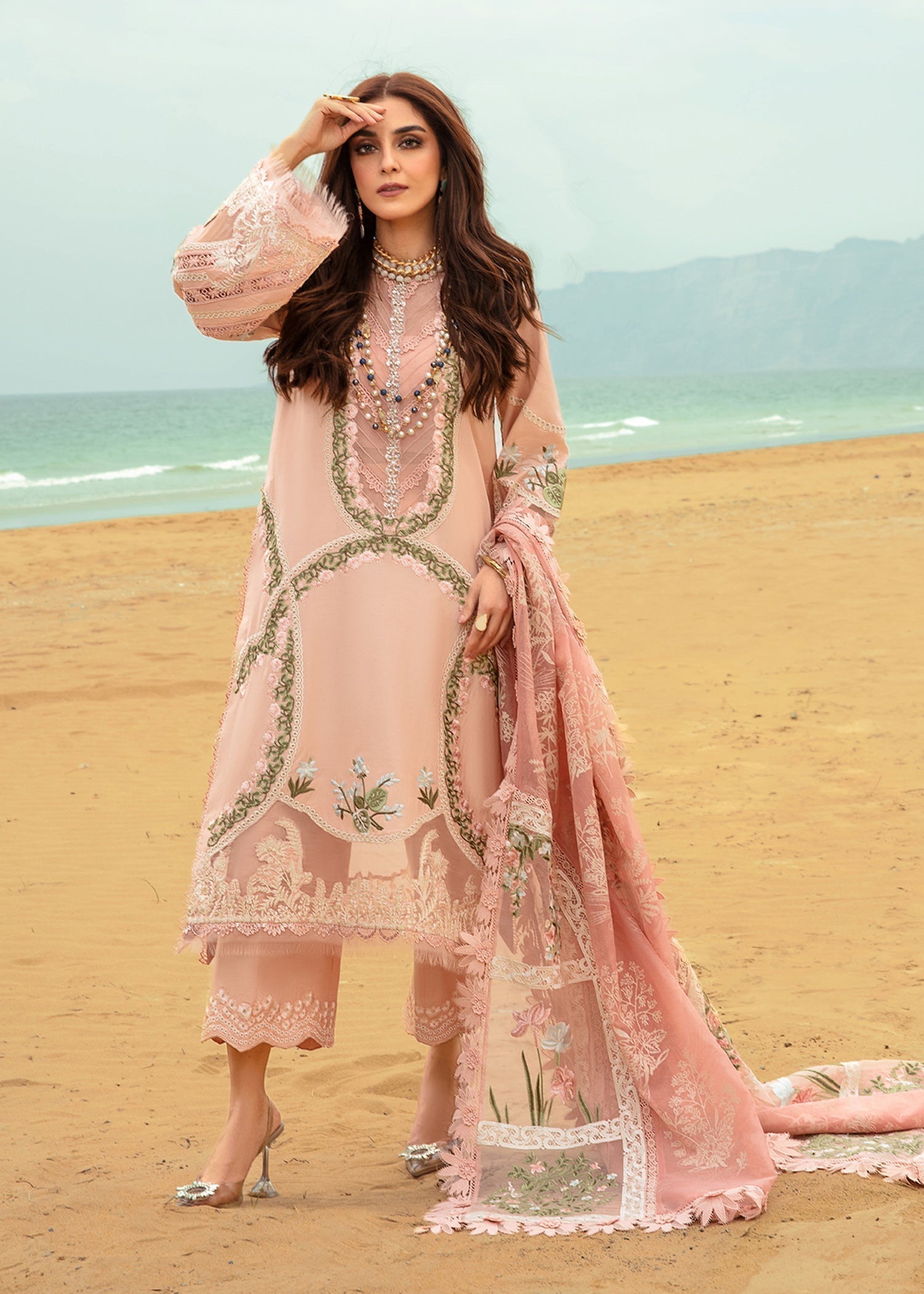 Crimson | Lawn 24 | Winds of Eden - Rose - Luxury -  Libasekhas