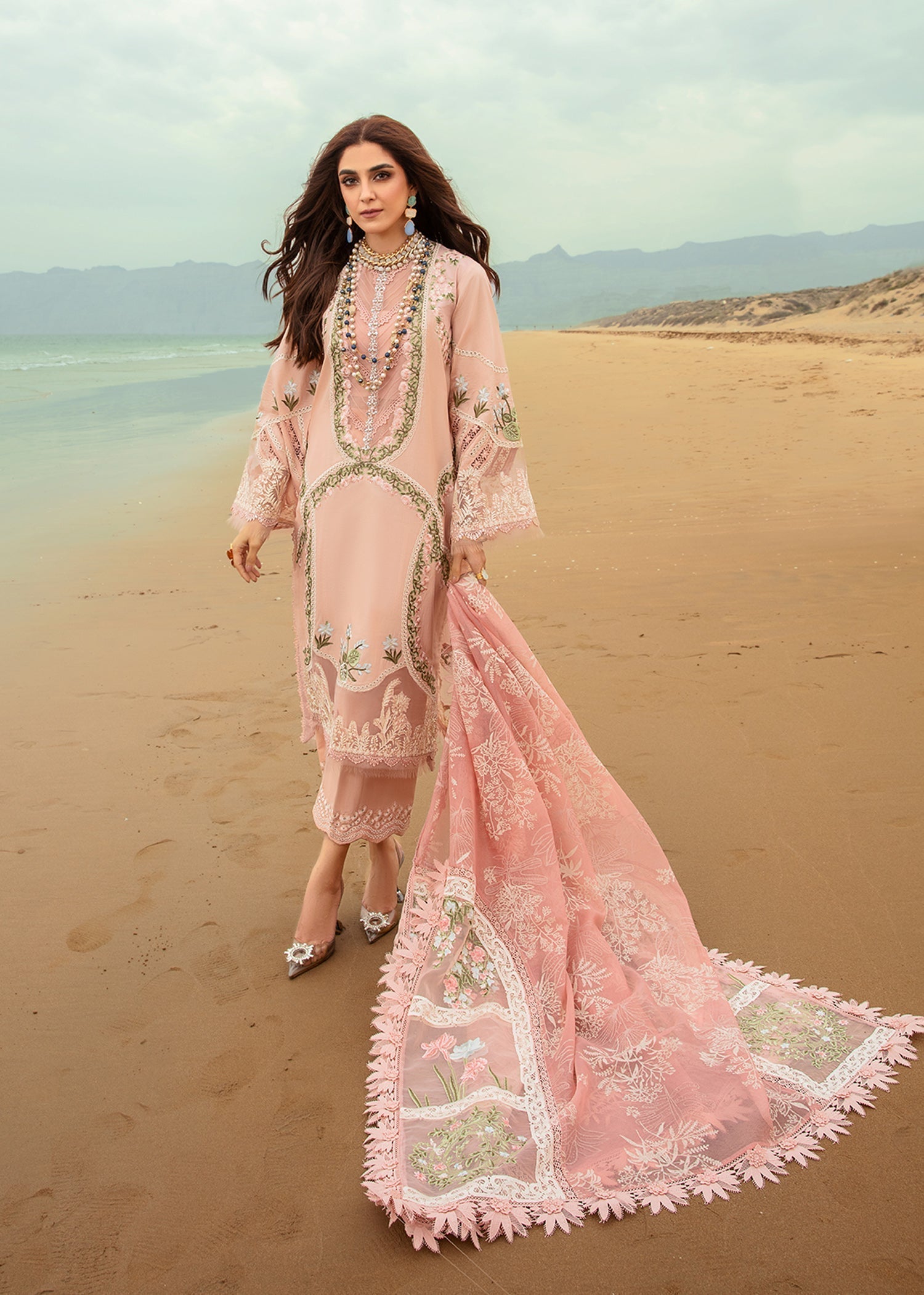 Crimson | Lawn 24 | Winds of Eden - Rose - Luxury -  Libasekhas