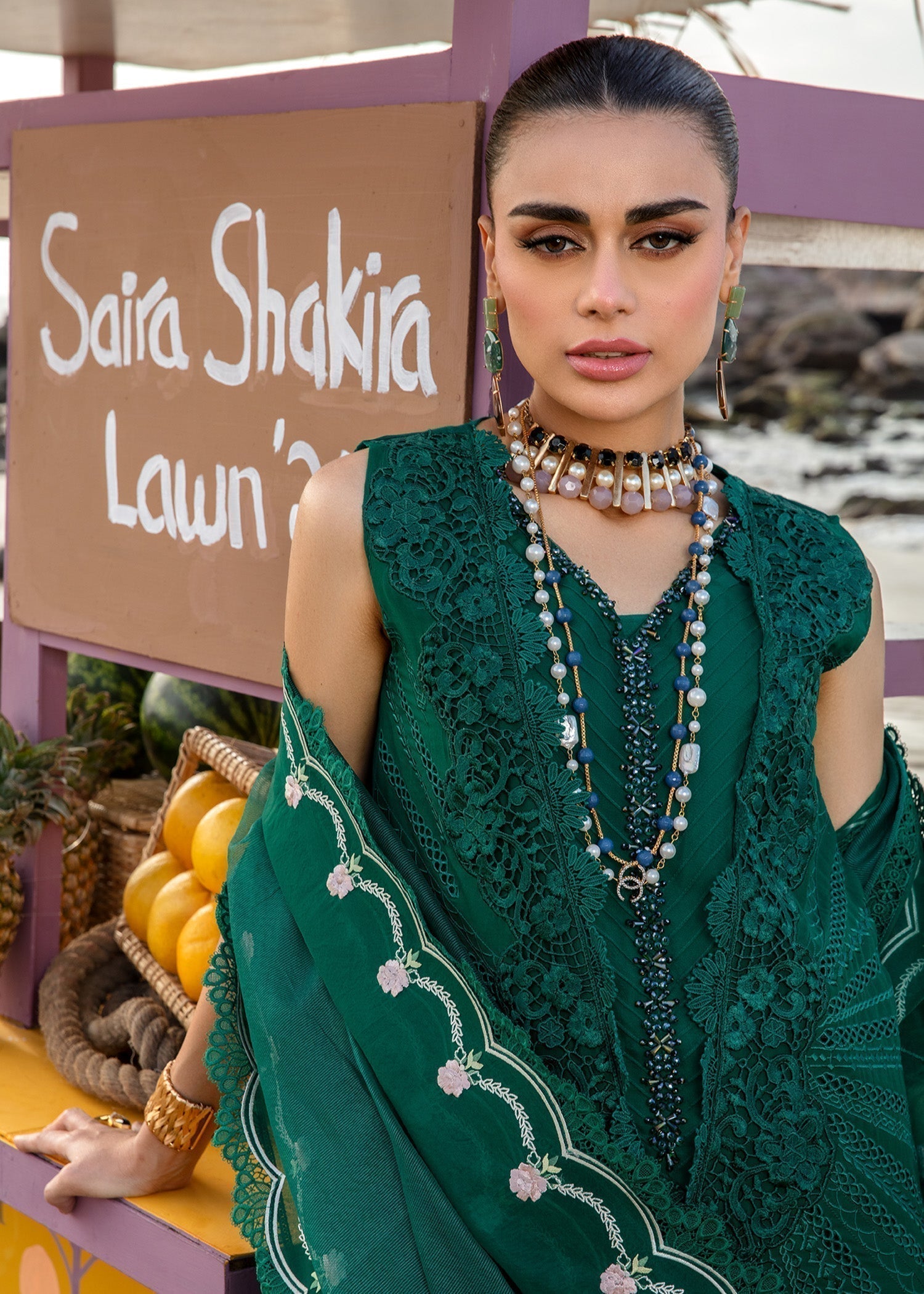Crimson | Lawn 24 | Ulysses - Seaweed - Luxury -  Libasekhas