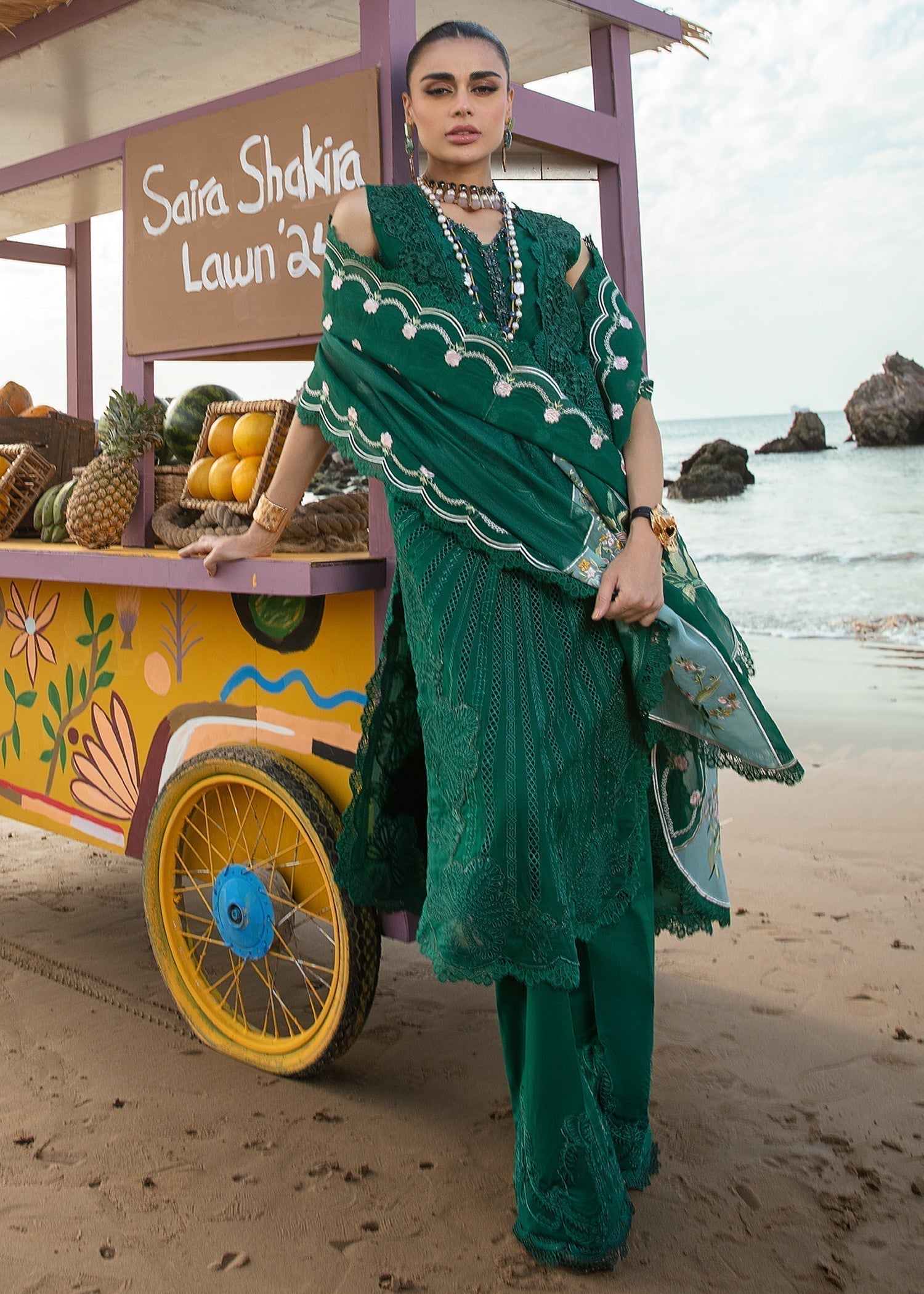 Crimson | Lawn 24 | Ulysses - Seaweed - Luxury -  Libasekhas