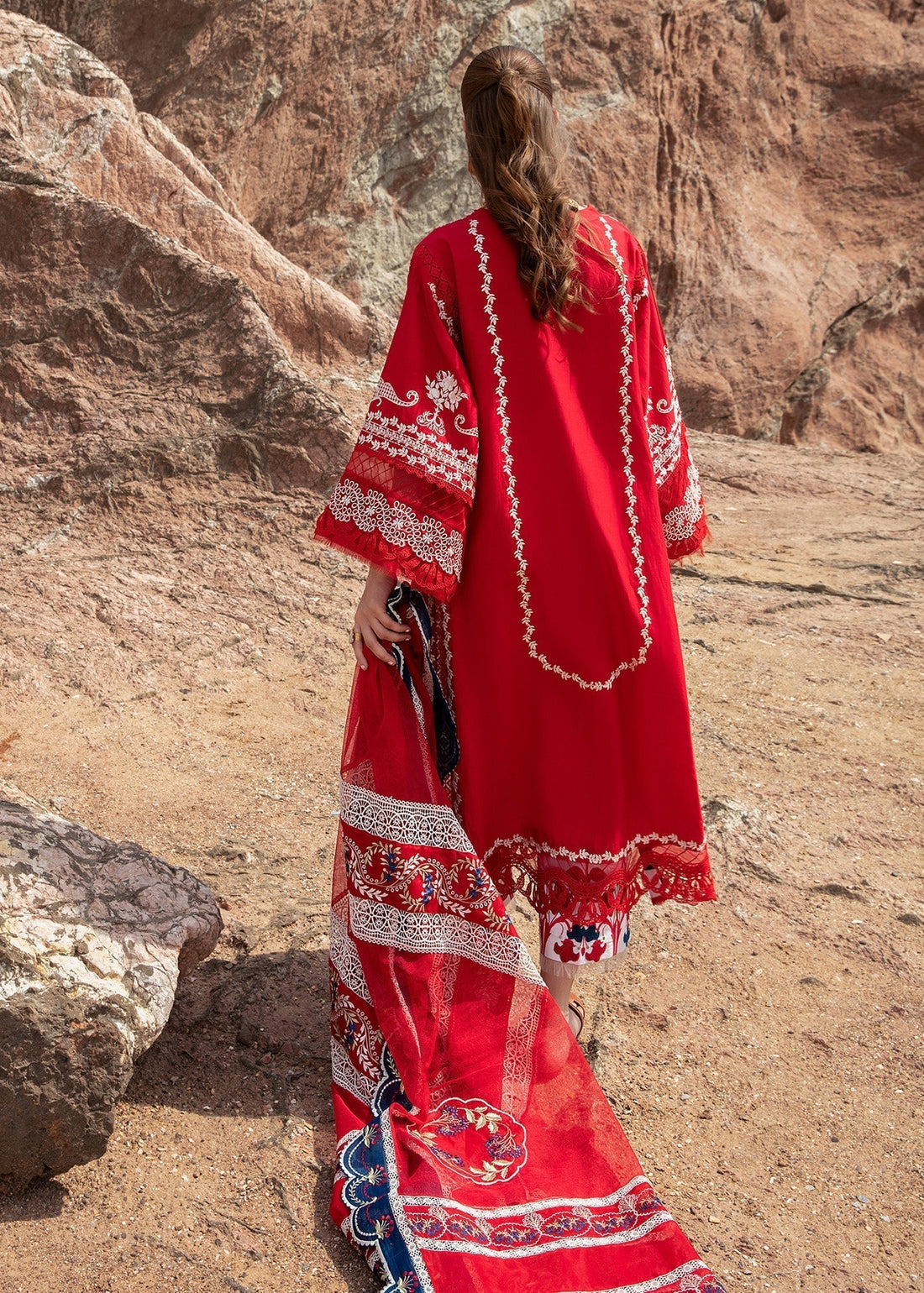Crimson | Lawn 24 | Stars of Fire - Flame red - Luxury -  Libasekhas