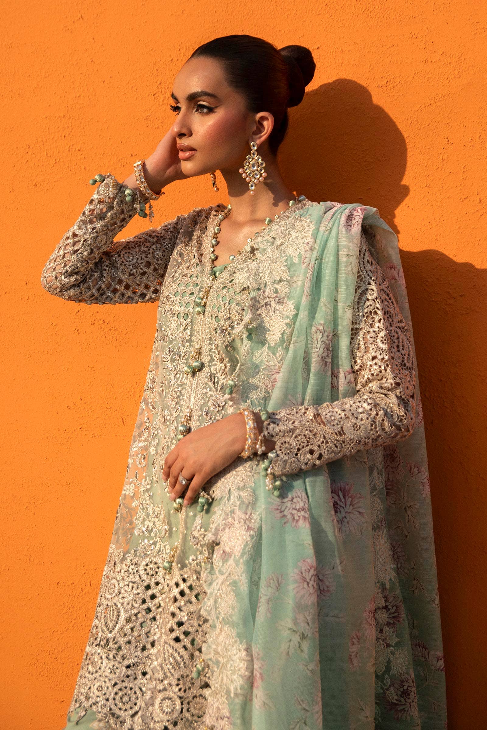 open lace back dress Sana Safinaz | Nura Festive 24 | N241-007-3CV