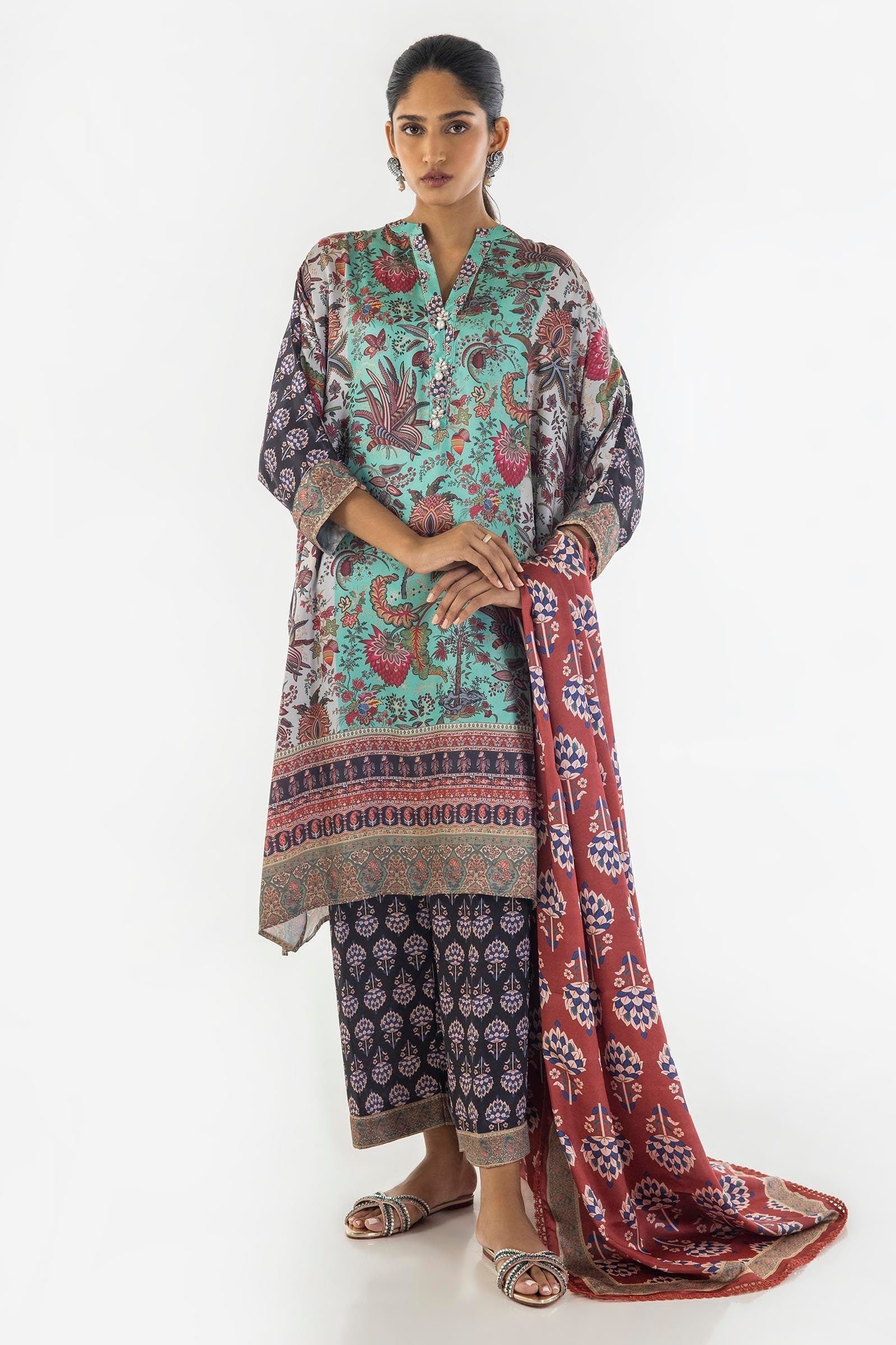 Sana Safinaz | Silk Tunics | SS24STP176P3 - by - Libasekhas UK - Registered Vendor of : Sana Safinaz - 100% Original Designer Dresss