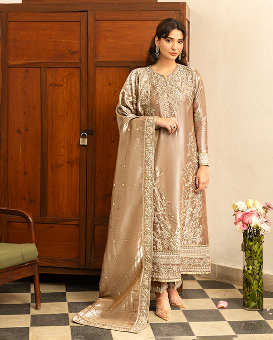 Mushq | Sunehri Lama Silk | Uswah - by Libasekhas UK - Registered Vendor of : Mushq - 100% Original Designer Dress