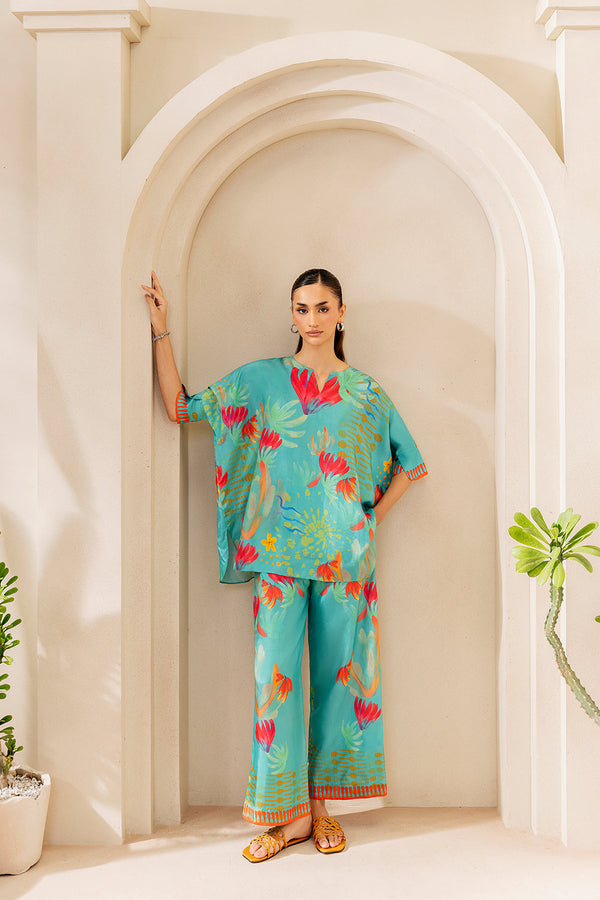 Saira Rizwan | Silk Coords 25 | SUNSET SAMBA - SRSP-25-03 - by Libasekhas UK - Registered Vendor of : Saira Rizwan - 100% Original Designer Dress