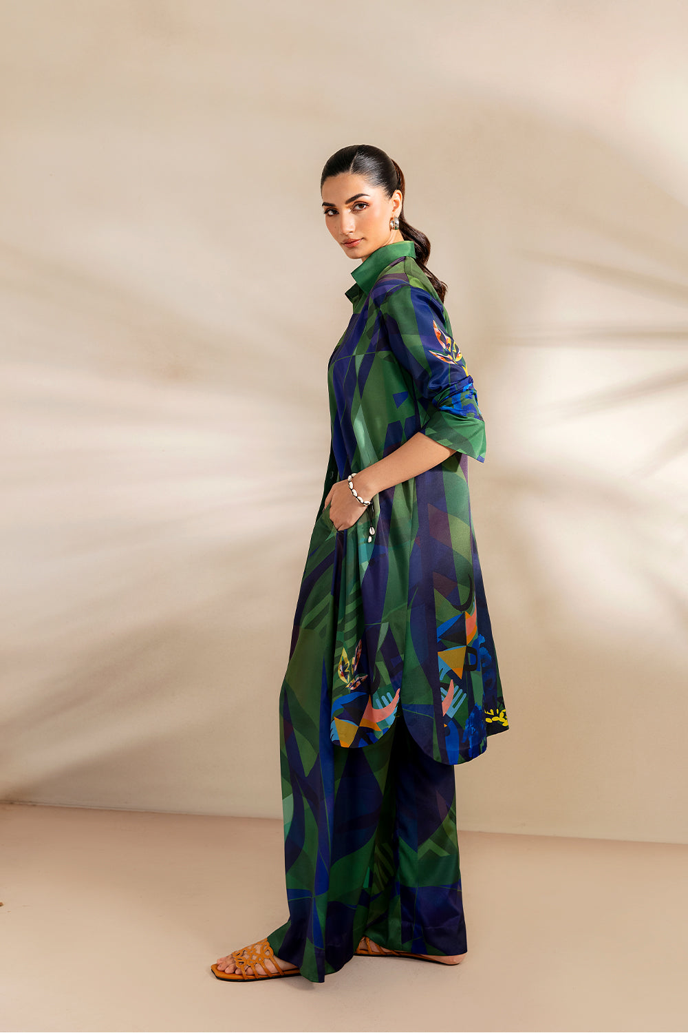 Saira Rizwan | Silk Coords 25 | SHORELINE SERENADE - SRSP-25-08 - by Libasekhas UK - Registered Vendor of : Saira Rizwan - 100% Original Designer Dress